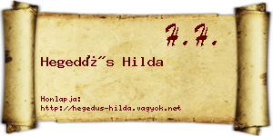 Hegedűs Hilda névjegykártya