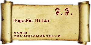 Hegedűs Hilda névjegykártya